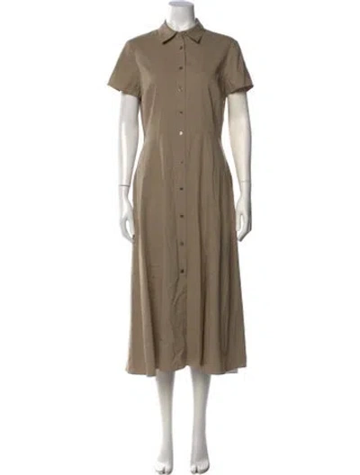 Pre-owned Theory Linen Midi Length Dress In Brown