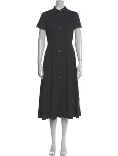 Pre-owned Theory Linen Midi Length Dress In Gray