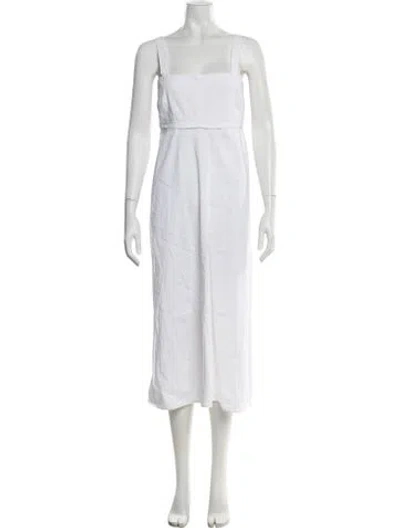 Pre-owned Theory Linen Midi Length Dress In Neutral