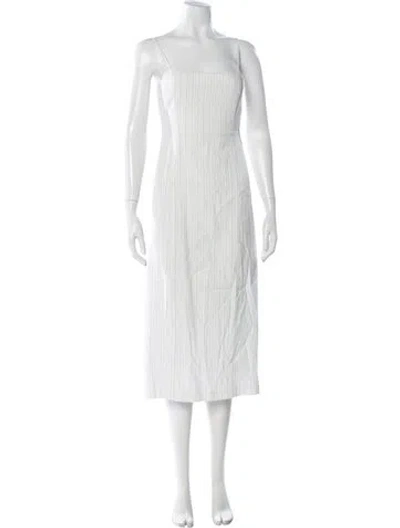 Pre-owned Theory Linen Midi Length Dress In Neutral