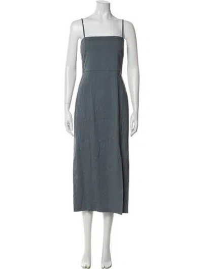 Pre-owned Theory Linen Midi Length Dress W/ Tags In Blue