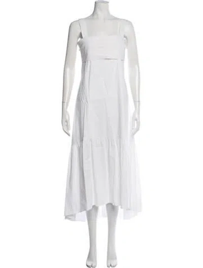 Pre-owned Theory Linen Midi Length Dress In White