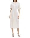 Theory Linen Midi Shirt Dress In White