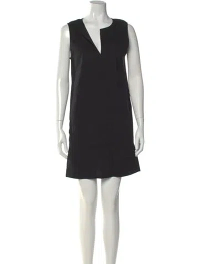 Pre-owned Theory Linen Mini Dress In Black
