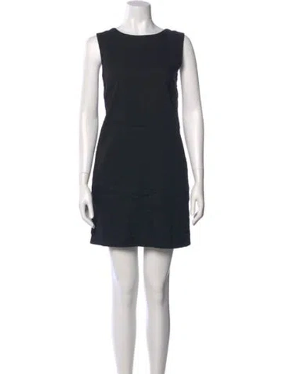 Pre-owned Theory Linen Mini Dress In Black