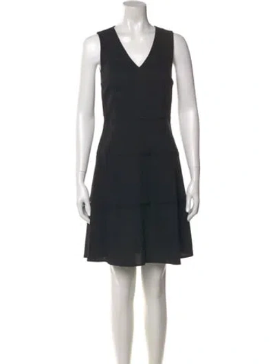 Pre-owned Theory Linen Mini Dress In Black
