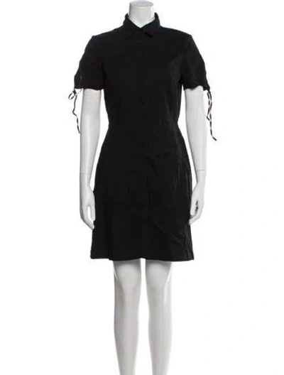 Pre-owned Theory Linen Mini Dress In Black