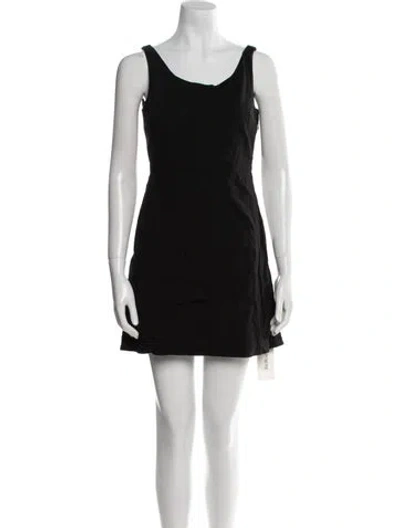 Pre-owned Theory Linen Mini Dress In Black