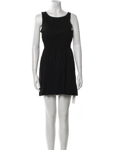 Pre-owned Theory Linen Mini Dress In Black