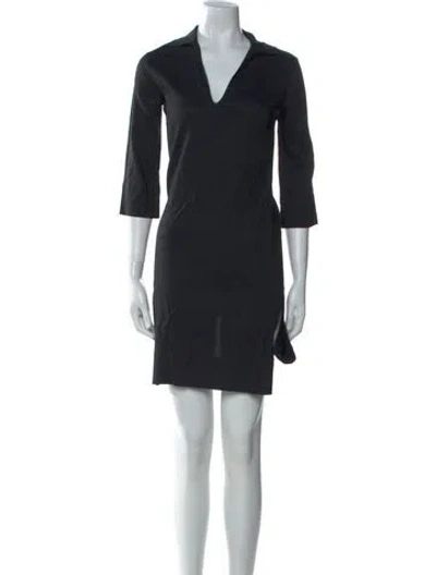 Pre-owned Theory Linen Mini Dress In Black