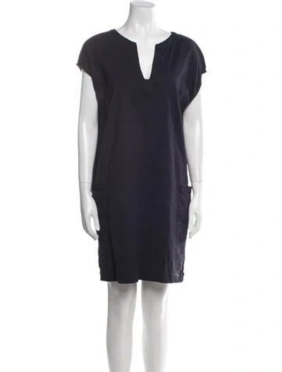 Pre-owned Theory Linen Mini Dress In Black