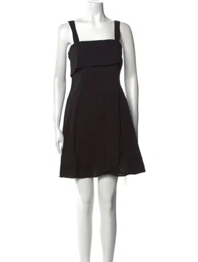Pre-owned Theory Linen Mini Dress In Black
