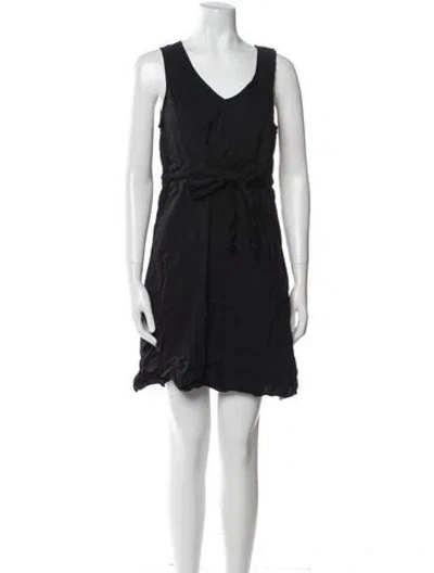 Pre-owned Theory Linen Mini Dress In Black