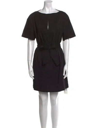 Pre-owned Theory Linen Mini Dress In Black