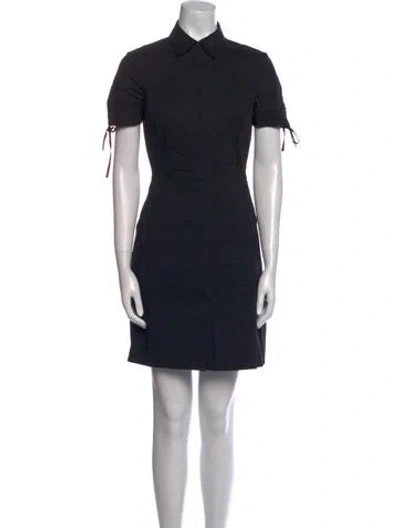 Pre-owned Theory Linen Mini Dress In Black