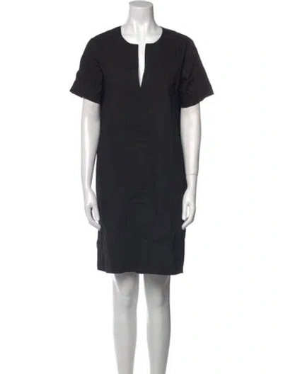 Pre-owned Theory Linen Mini Dress In Black