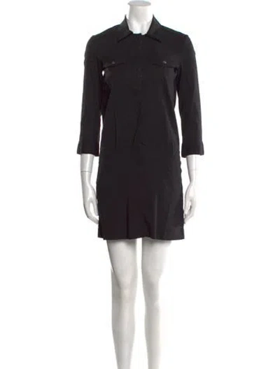 Pre-owned Theory Linen Mini Dress In Black