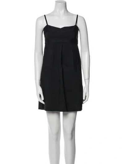 Pre-owned Theory Linen Mini Dress In Black