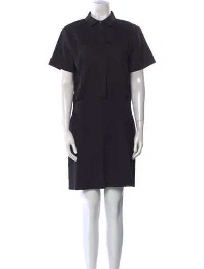 Pre-owned Theory Linen Mini Dress In Black
