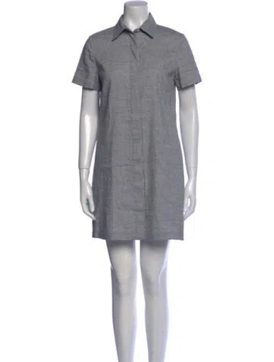 Pre-owned Theory Linen Mini Dress In Black