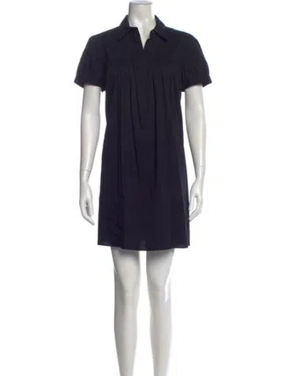 Pre-owned Theory Linen Mini Dress In Black