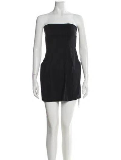 Pre-owned Theory Linen Mini Dress In Black