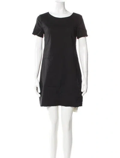 Pre-owned Theory Linen Mini Dress In Black
