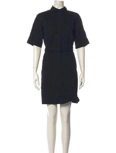 Pre-owned Theory Linen Mini Dress In Black