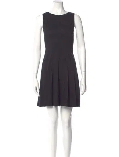 Pre-owned Theory Linen Mini Dress In Black