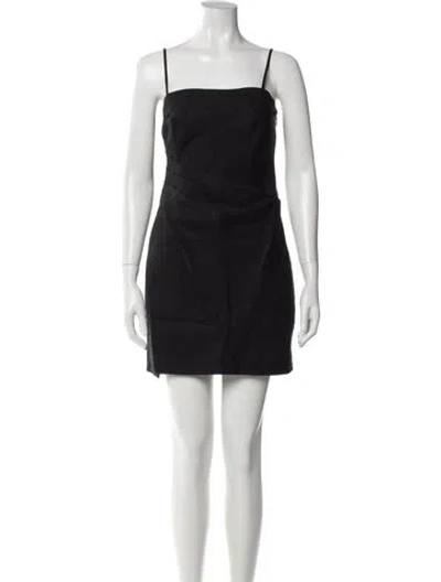Pre-owned Theory Linen Mini Dress In Black