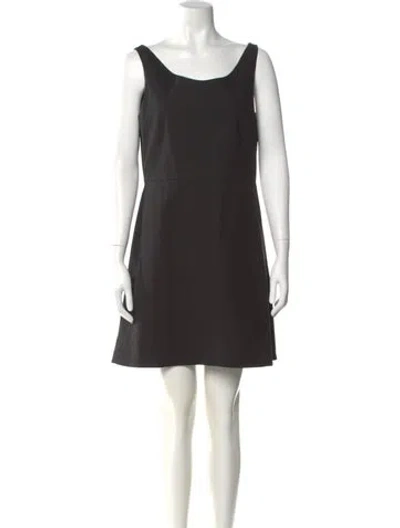 Pre-owned Theory Linen Mini Dress In Black