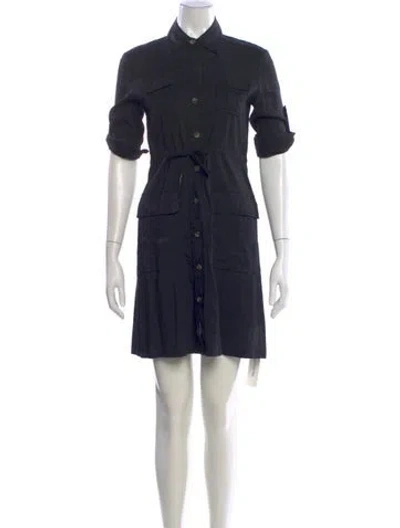 Pre-owned Theory Linen Mini Dress In Black