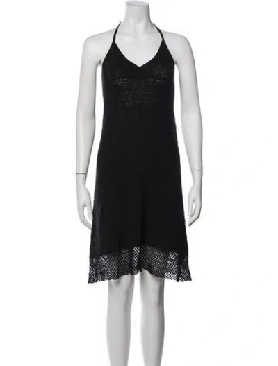 Pre-owned Theory Linen Mini Dress In Black