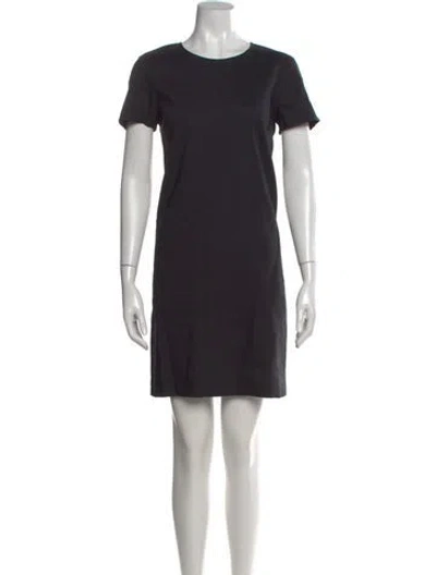 Pre-owned Theory Linen Mini Dress In Black