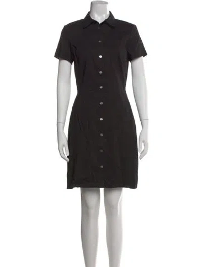 Pre-owned Theory Linen Mini Dress In Black