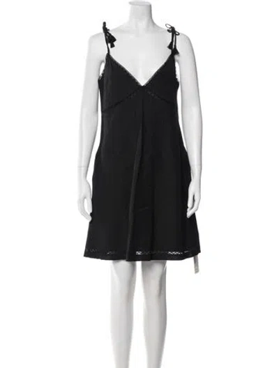Pre-owned Theory Linen Mini Dress In Black