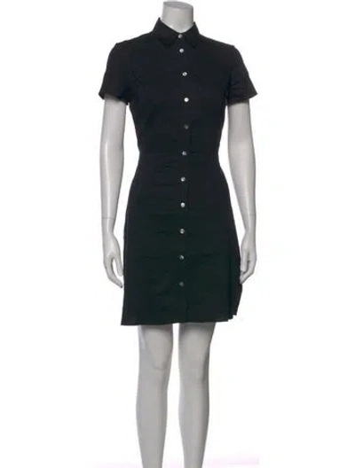 Pre-owned Theory Linen Mini Dress In Black