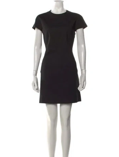 Pre-owned Theory Linen Mini Dress In Black