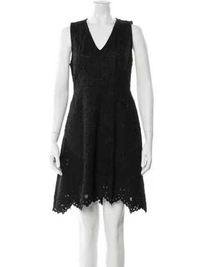 Pre-owned Theory Linen Mini Dress In Black