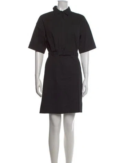 Pre-owned Theory Linen Mini Dress In Black