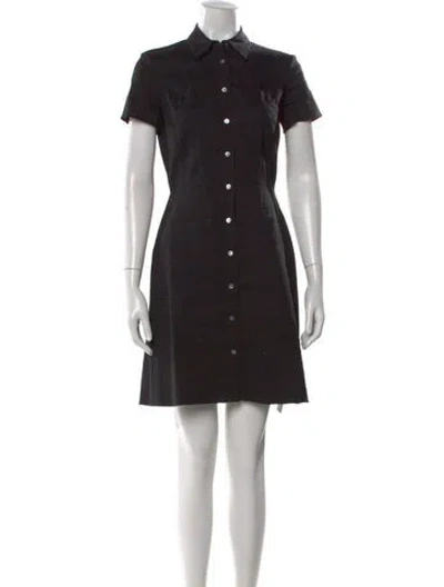 Pre-owned Theory Linen Mini Dress In Black