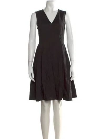 Pre-owned Theory Linen Mini Dress In Black