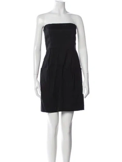 Pre-owned Theory Linen Mini Dress In Black
