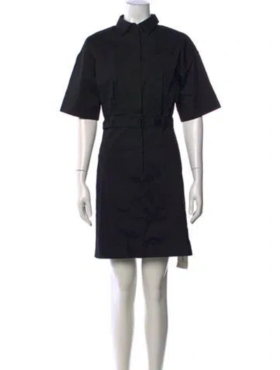 Pre-owned Theory Linen Mini Dress In Black