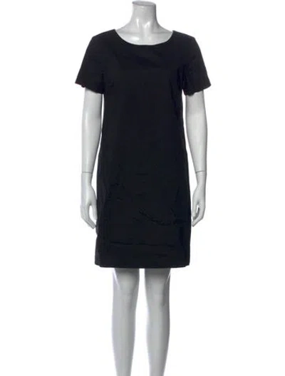 Pre-owned Theory Linen Mini Dress In Black