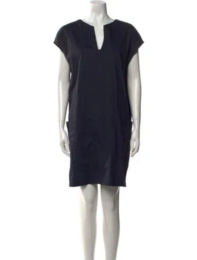 Pre-owned Theory Linen Mini Dress In Blue