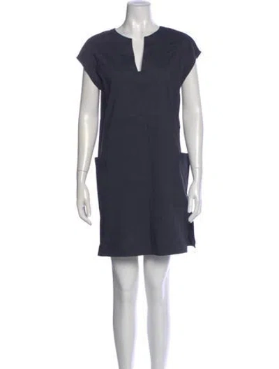 Pre-owned Theory Linen Mini Dress In Blue