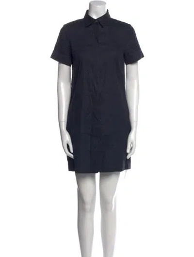 Pre-owned Theory Linen Mini Dress In Blue