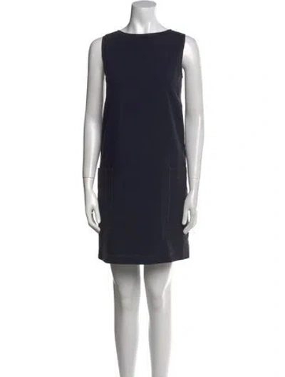 Pre-owned Theory Linen Mini Dress In Blue