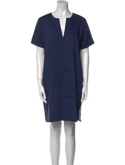 Pre-owned Theory Linen Mini Dress In Blue